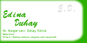 edina duhay business card